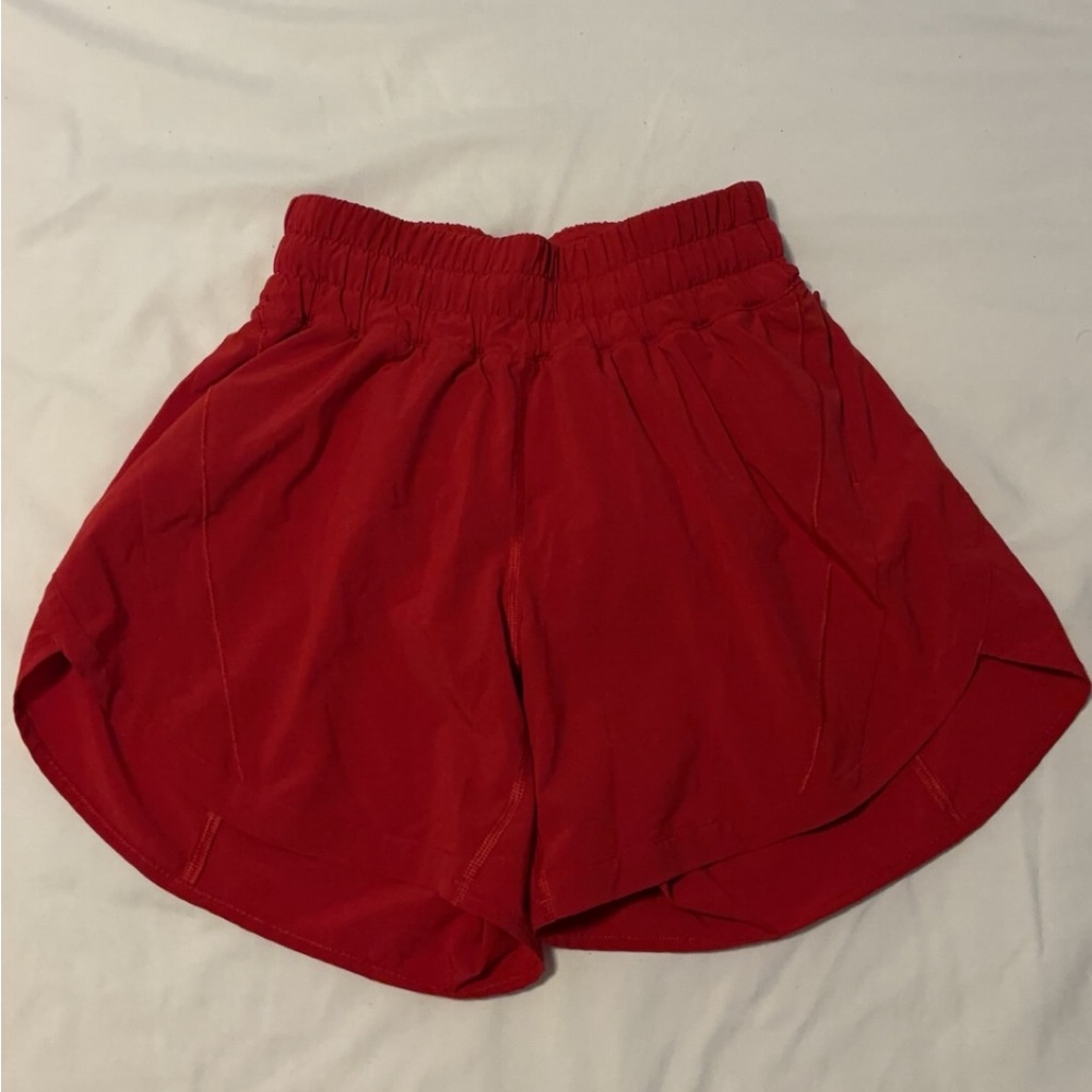 Red lululemon shorts